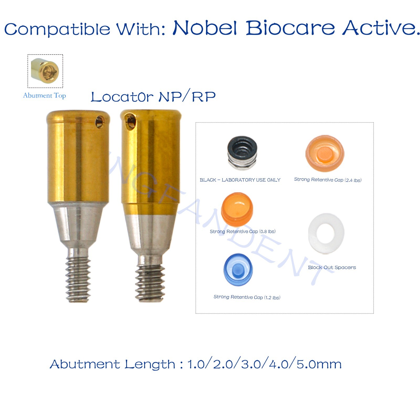 Implant Abutments Locat0r Retention Caps,Fits Hiossen Straumann Nobel Zimmer AS