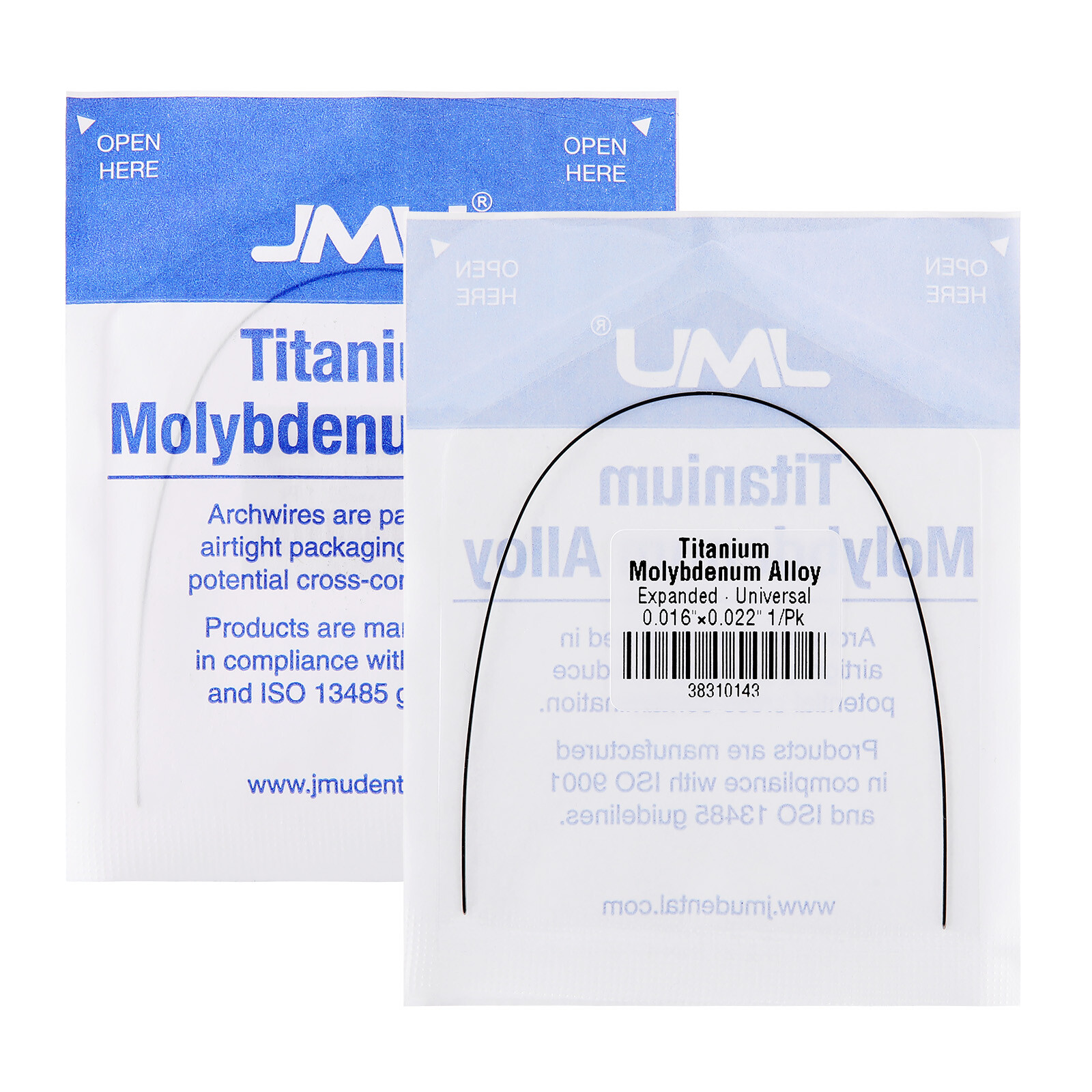 JMU Dental Ovoid/Natural/Expanded Arch Wire Ti-Mo Alloy TMA Beta, 10pk