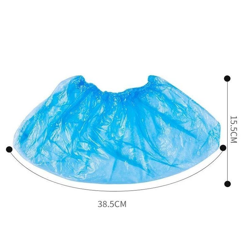 100PCS Portable Waterproof Boot Covers Plastic Non-Slip Wear Disposable Shoe Cov