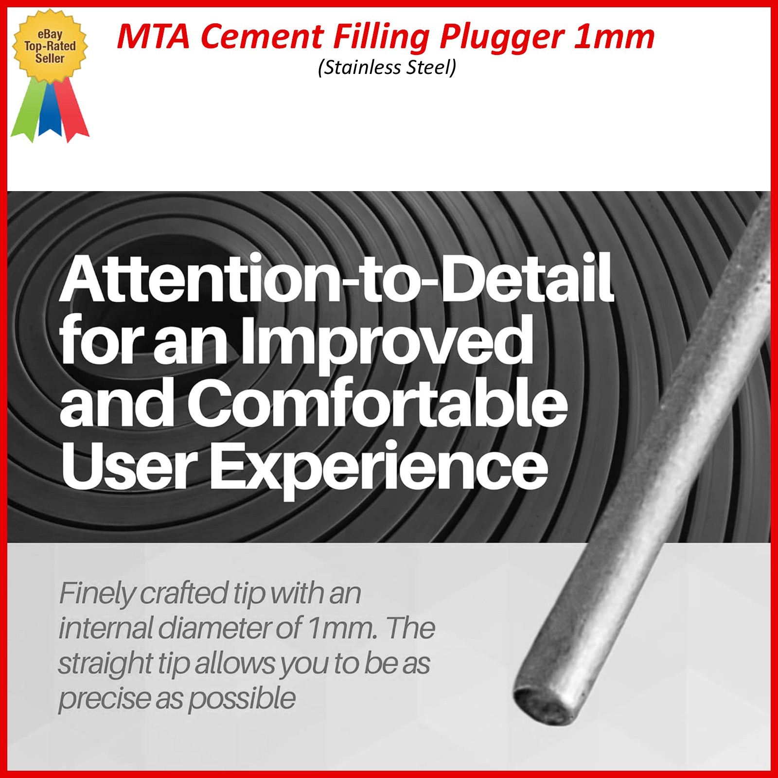 Dental Endodontic MTA Cement Filling Plugger Applicator Root Canal 1mm Curved