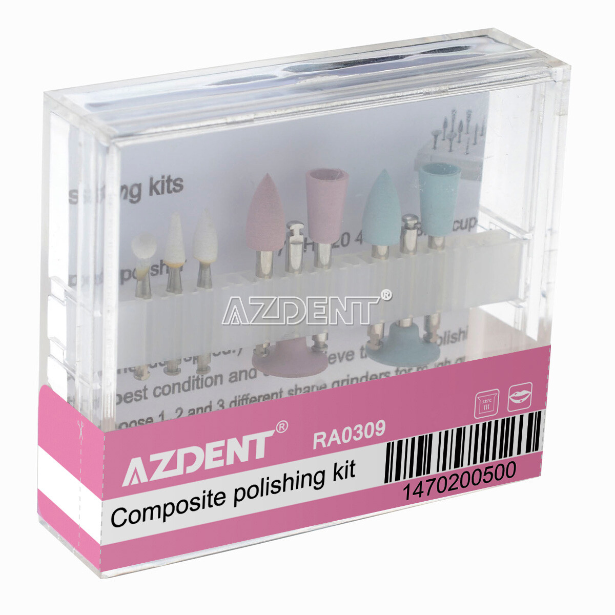 AZDENT Dental Light-Curing Resin Polishing Set Ceramic Silicon Rubber Dia.2.35mm