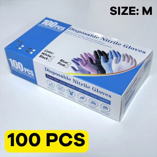 Medical Nitrile Exam Gloves 100 PCs Powder Free Food Safe Disposable Glove