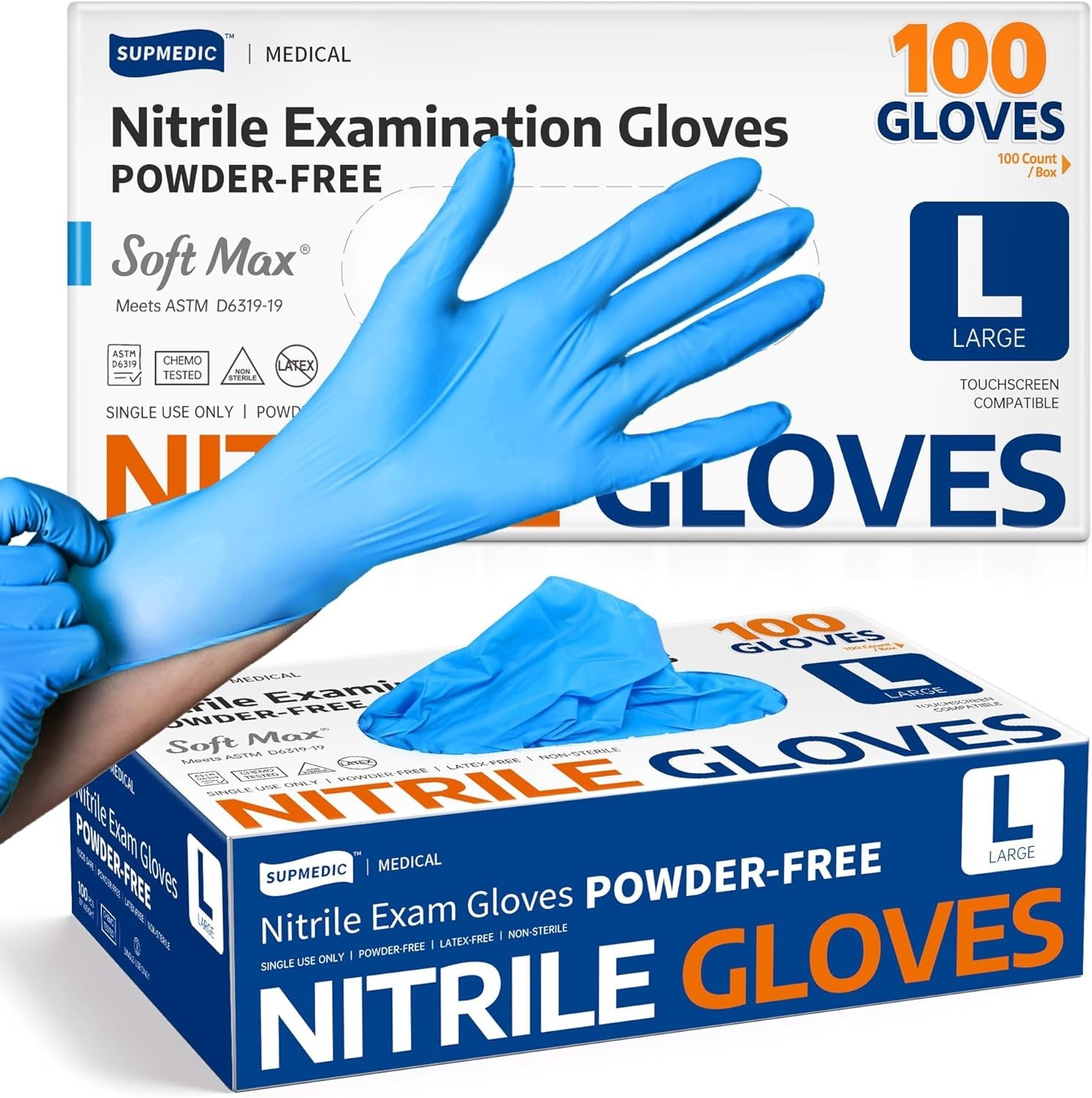 Ambidextrous Disposable Nitrile Gloves, 100 Count – Allergy Safe & Waterproof