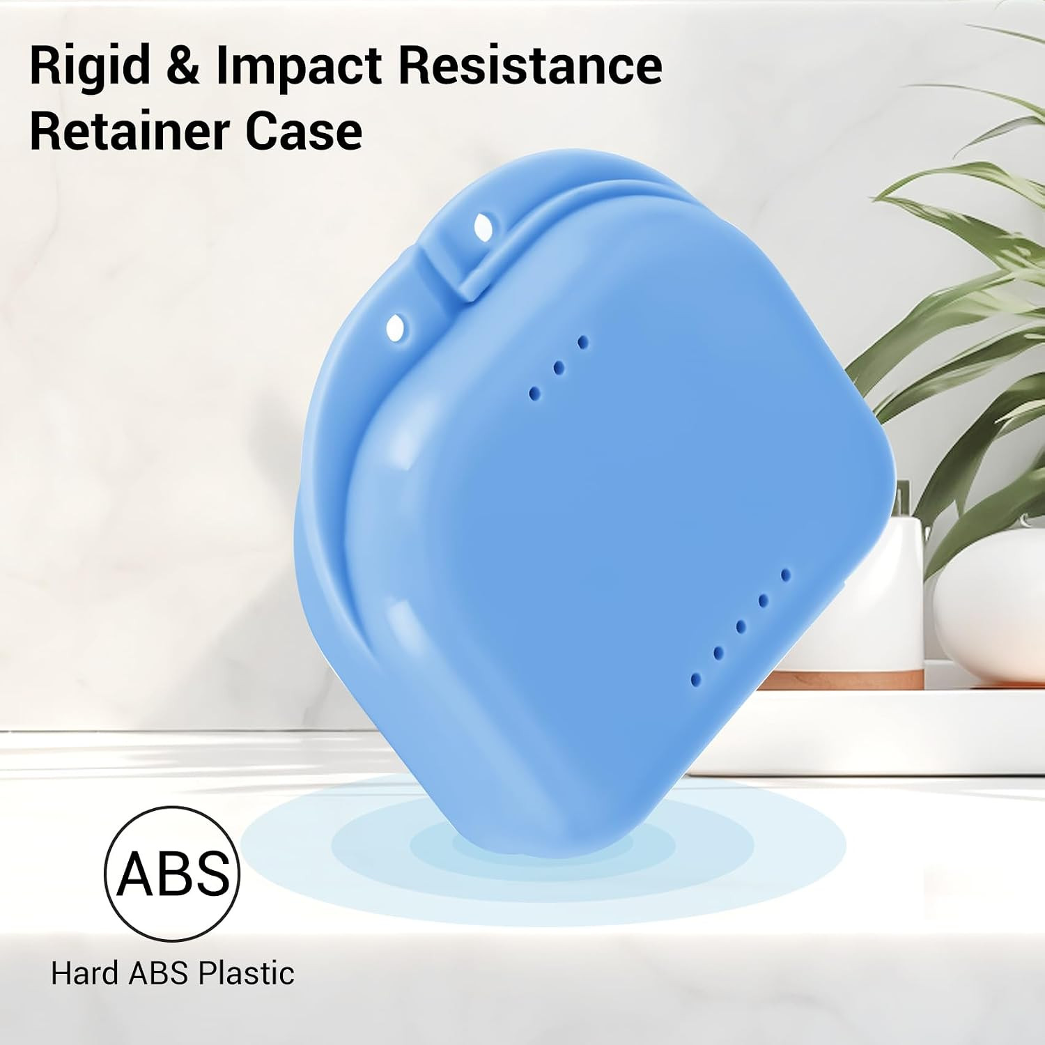 Orthodontic Retainer Case with Vent Holes, Denture Box Mouthguard Container Mout