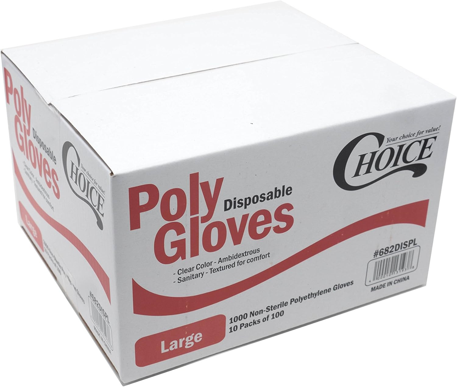 Choice Poly Disposable PE Gloves – Large – Pack of 1000