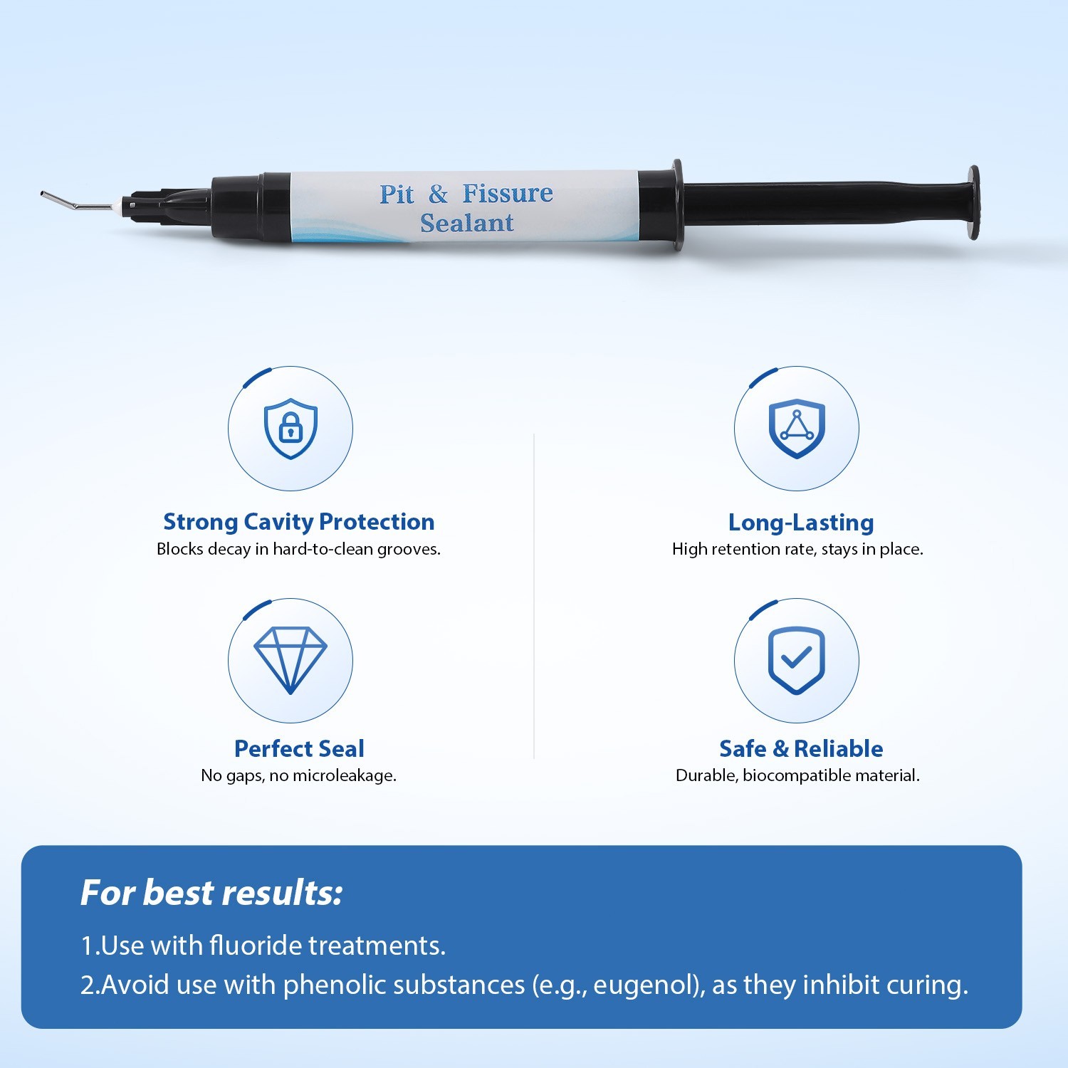 Dental Light Cure Pit And Fissure Sealant Syringe Caries Prevention Teeth 2.5g