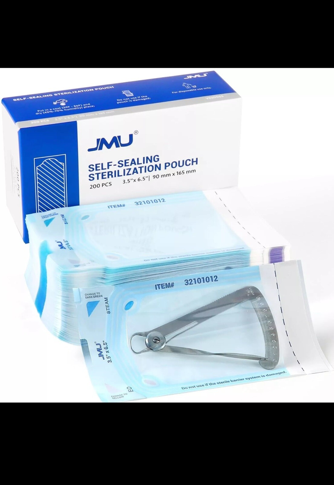 2000/Case JMU Self Sealing Sterilization Pouches Dual Indicator, Size 3.5″x6.5″