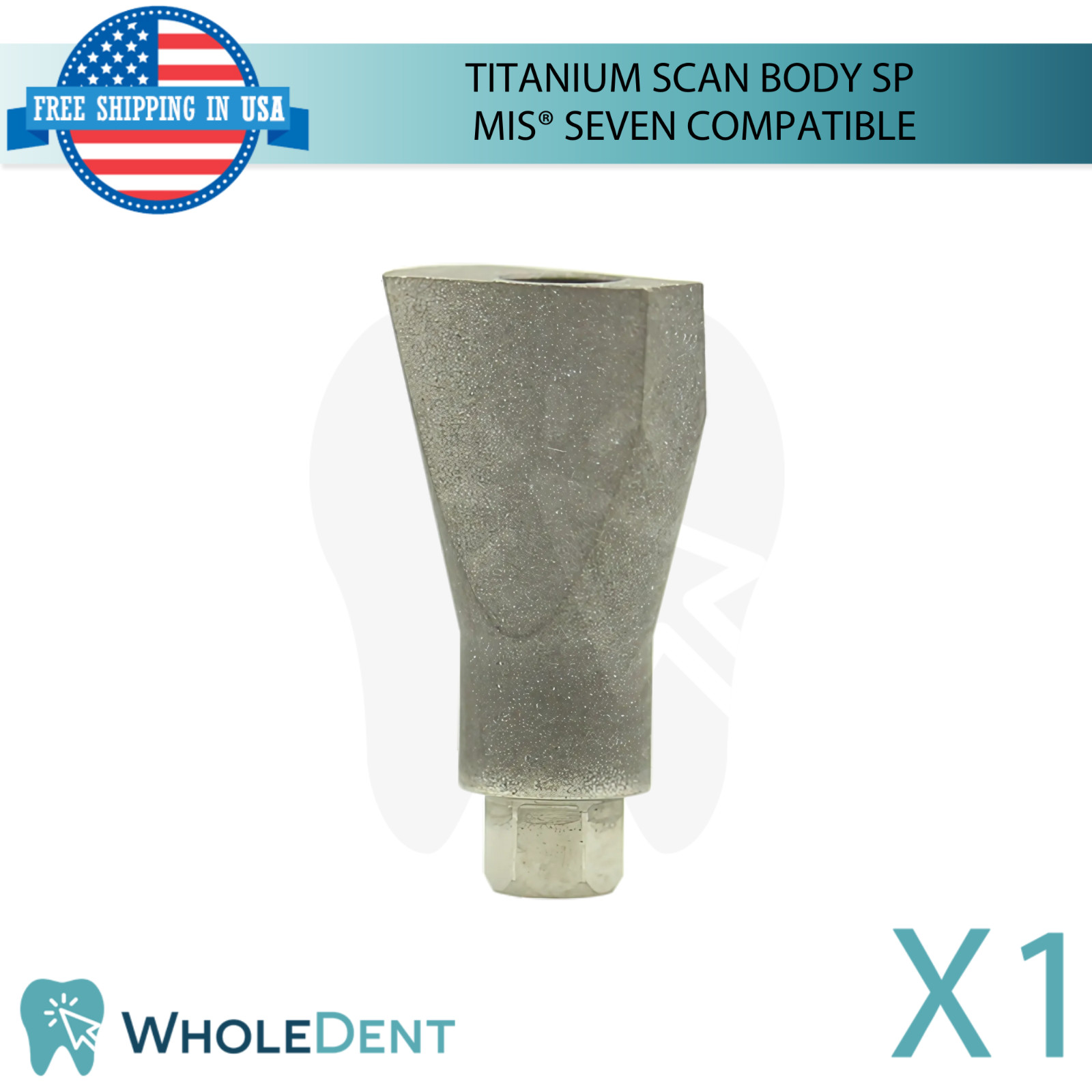 Dental Titanium Scan Body SP Compatible MIS® Seven Int Hex 2.45mm System