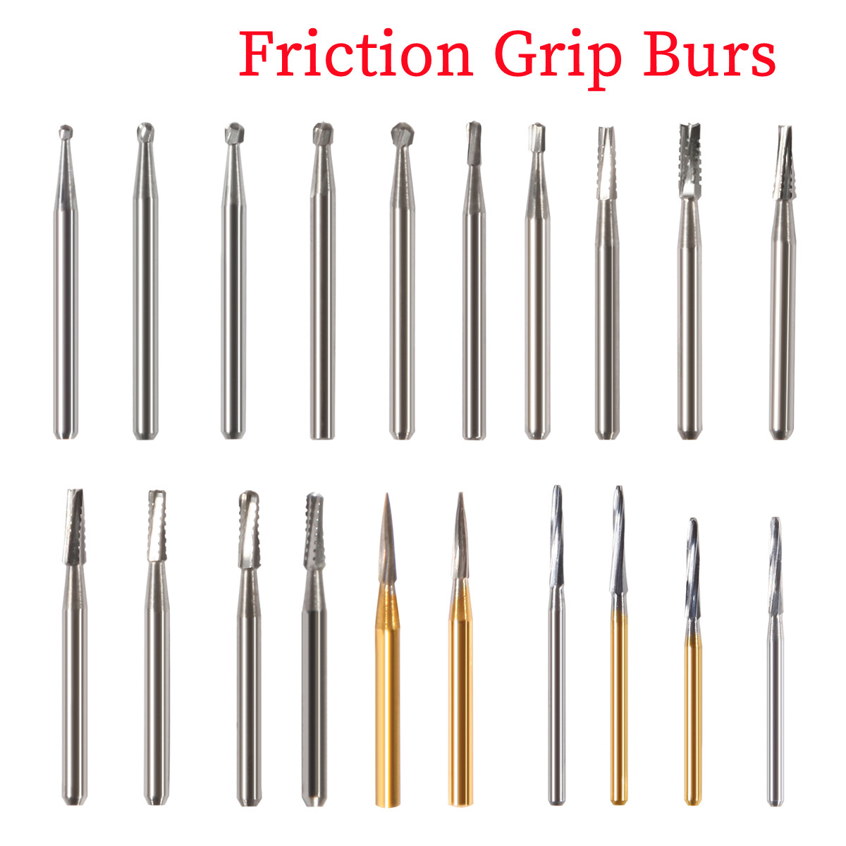 10-100 PCS Dental Lab Clinic Burs Shank Carbide Round Friction Grip FG Bur