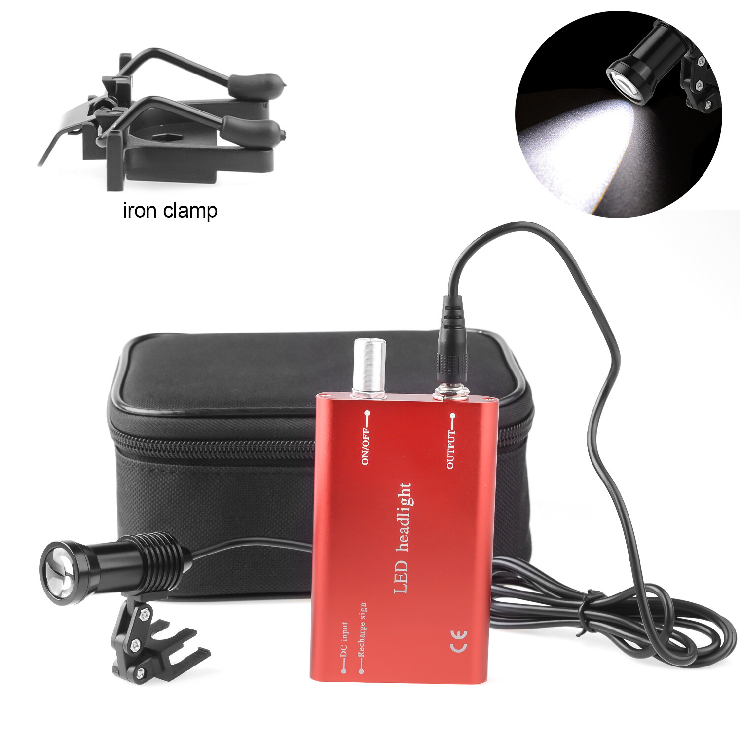 Dental 5W Headlight High Power Two Clips+Light Shield for Loupe Magnifier DY-009