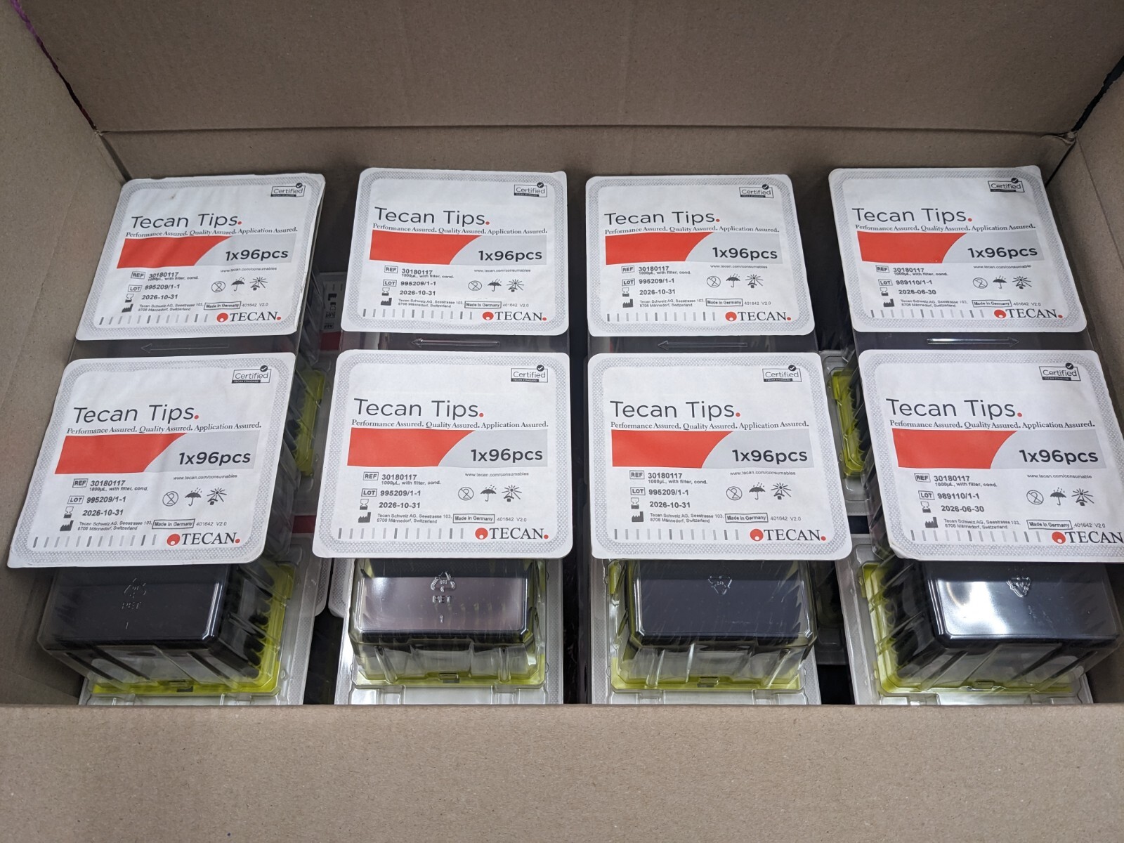 Tecan LiHa Robotic Pipet Tips 30180117 1000µL 24×96 case ul filtered DNA RNA PCR