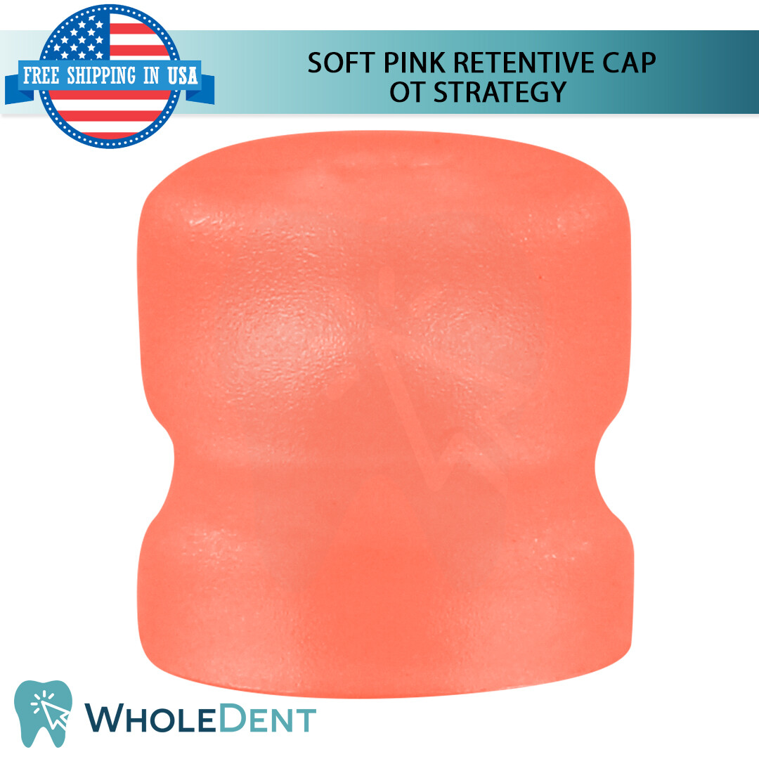 4x OT Strategy Attachment Pink Silicone Inserts Retentive Caps Dental Implant