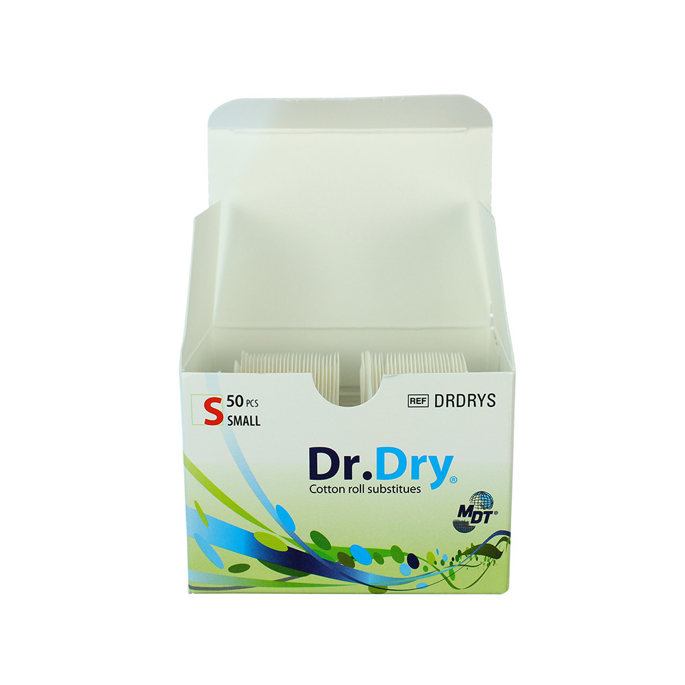 50pcs Dental MDT Dr.Dry Cotton Roll Substitute Pads Moisture Control Saliva