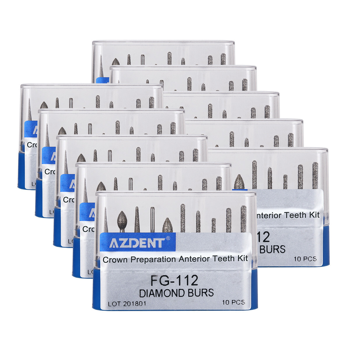100Pcs Dental Fresas de diamante FG-112 preparación corona dientes anteriores