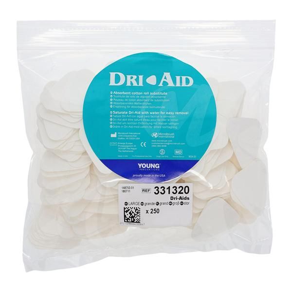 Dri-Aids Large, Plain Cotton Roll Substitute, 250pcs. #331320