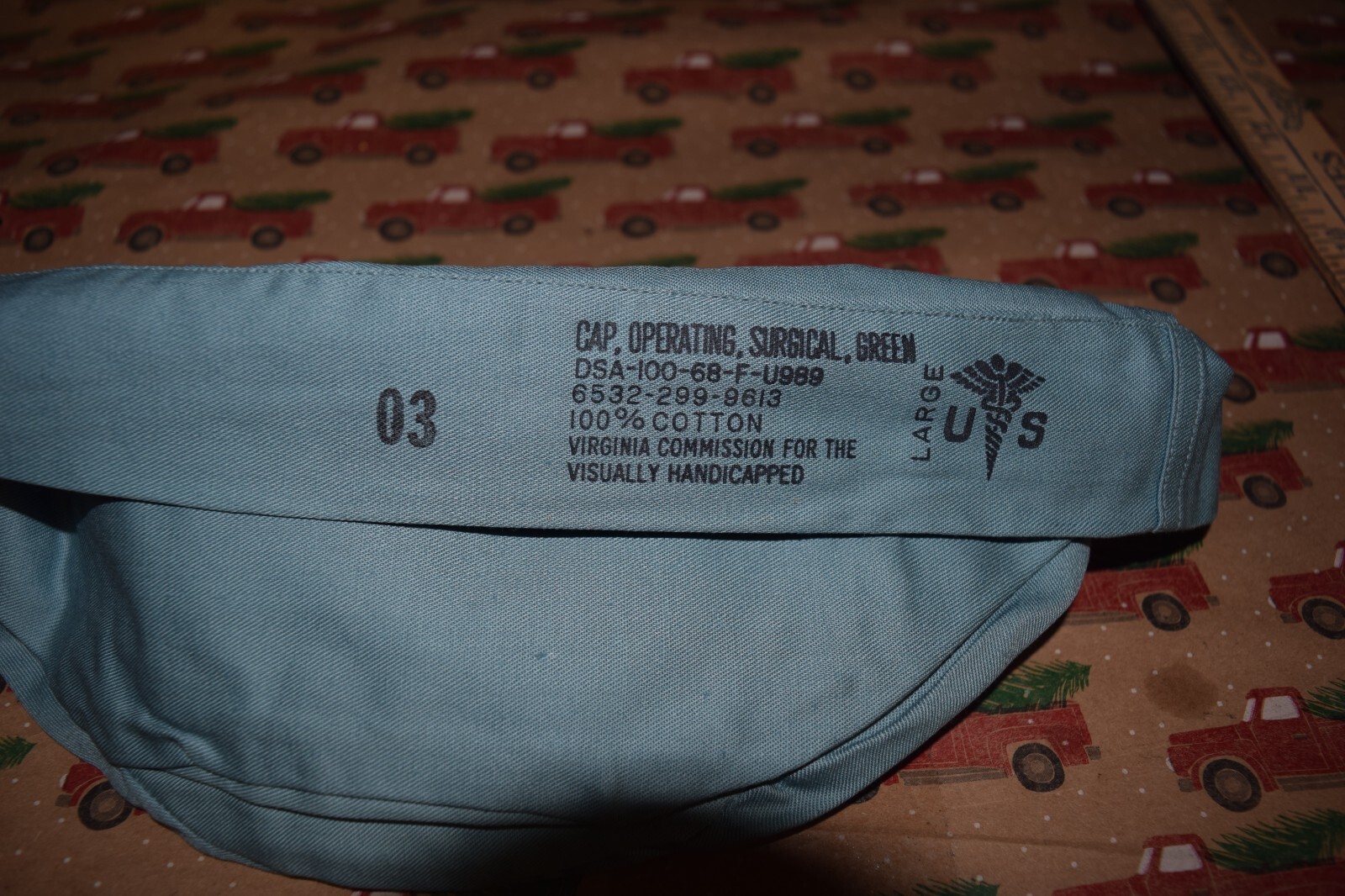 *1 vietnam military vintage medical cap operating surgical green LARGE