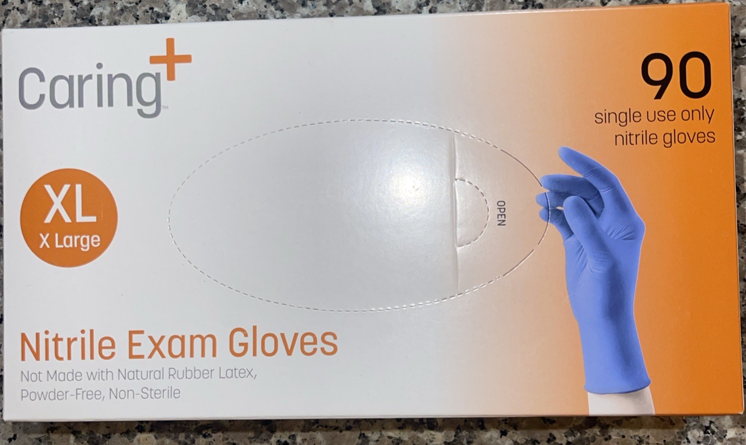 Caring Nitrile Exam Gloves, Blue, Powder-Free, Disposable Gloves for Medical …
