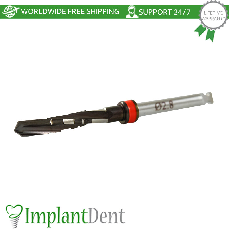 1x Dental DLC Straight Drills 16mm External Irrigated Stainless Steel Tool