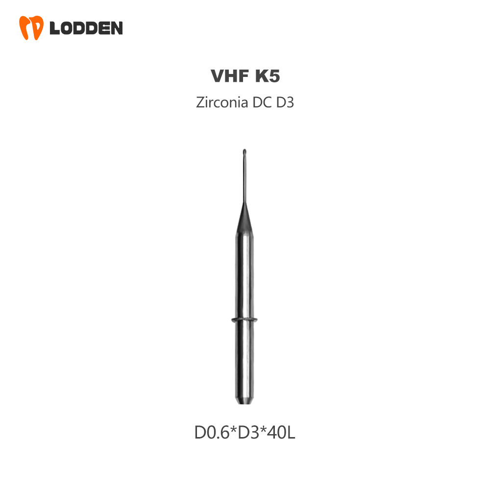 VHF K4/5 CAD/CAM Zirconia Milling Burs Tungsten Carbide Dental Mill Diamond Head