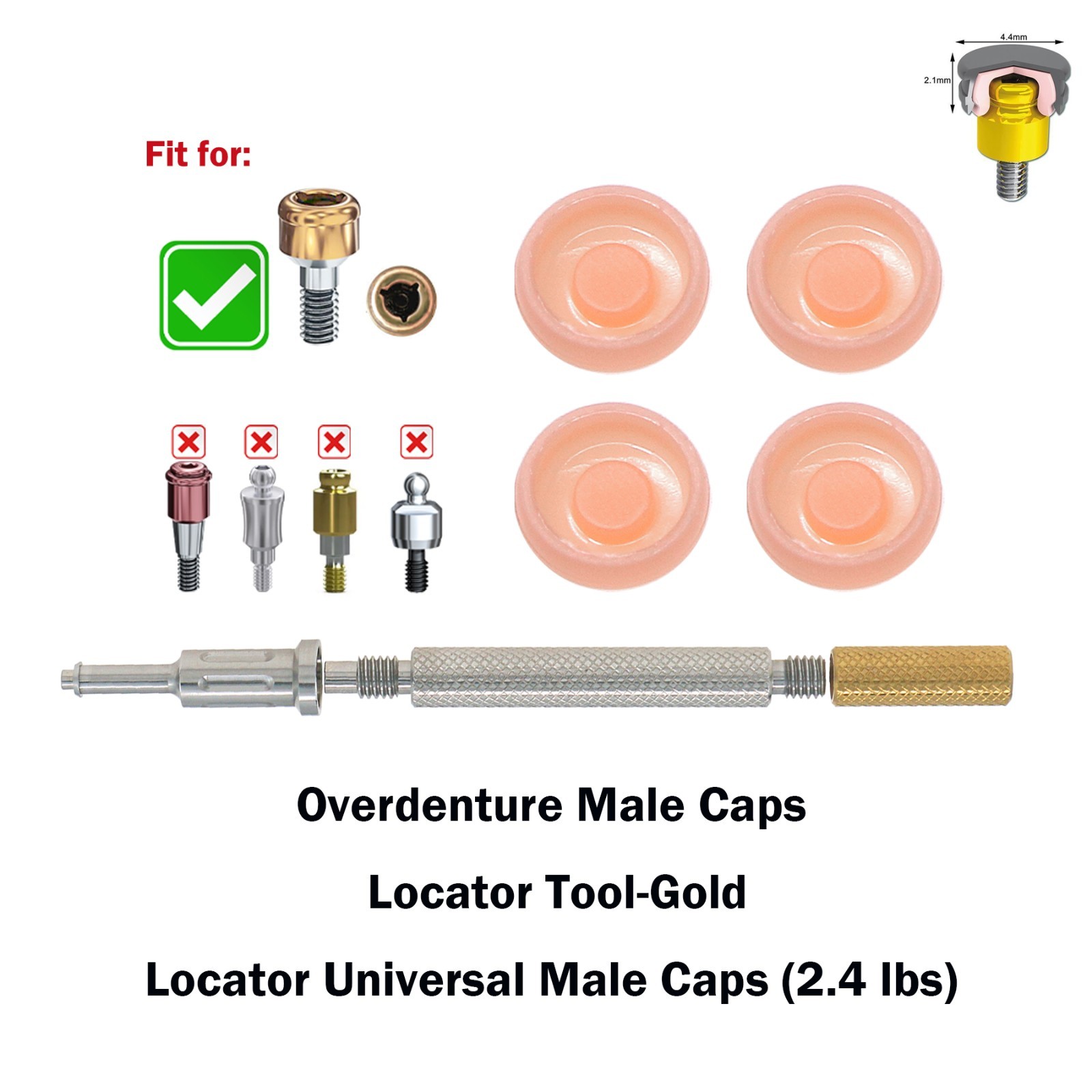 US Universal Implant Remove Core Tool Set – PEEK, Durable, 2.4 lbs, 4pcs Set