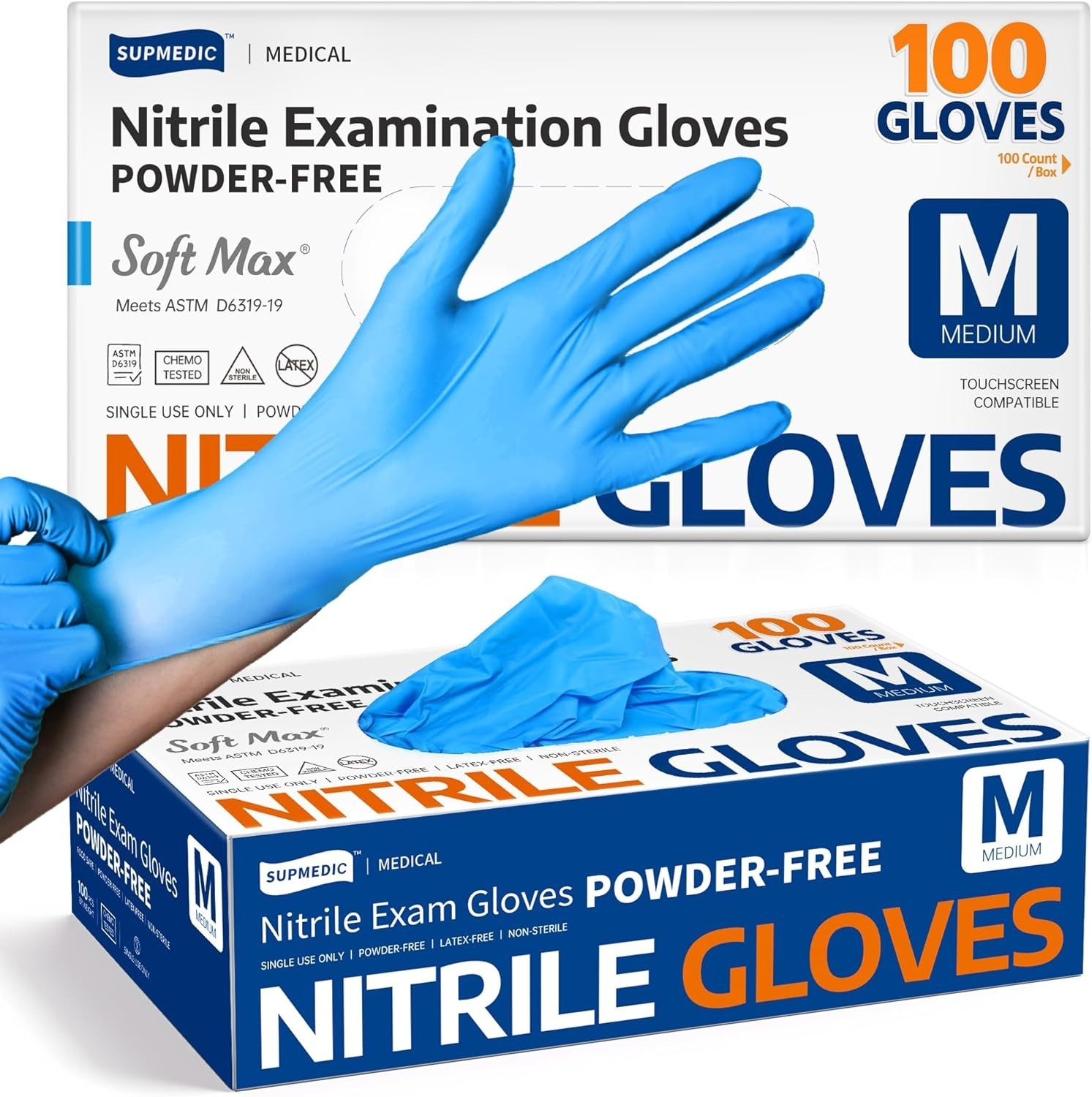 Disposable Nitrile Gloves, 100 Count, Allergy Safe, Heavyweight & Tear Resistant
