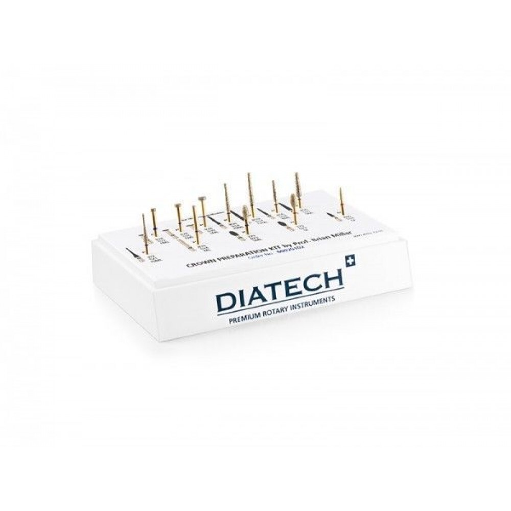 Coltene Diatech Crown & Bridge Preparation Kit of 14 Multilayered Gold Plated