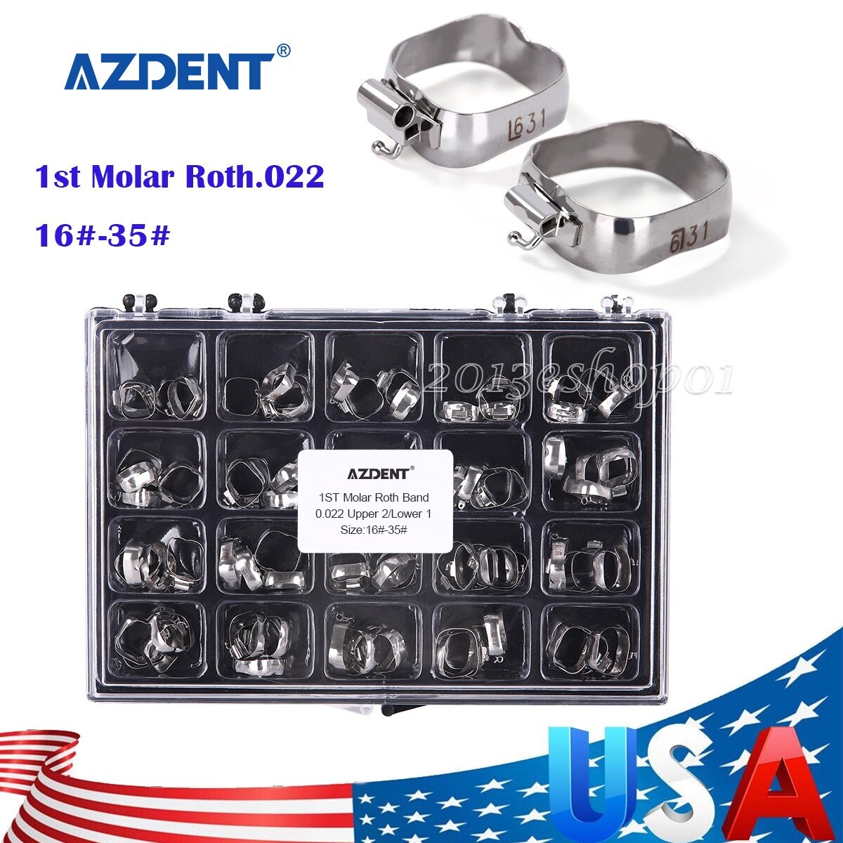 Dental Orthodontic Buccal Tube 1st Molar Roth 022 Band Bracket Brace 16#-35#