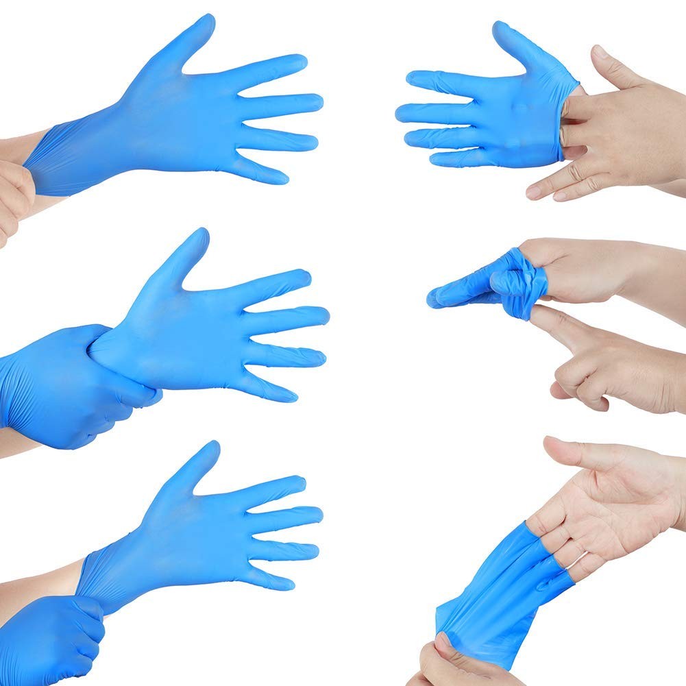 UC Global Trade Inc Medium Disposable Vinyl Exam Gloves, Blue Medium,