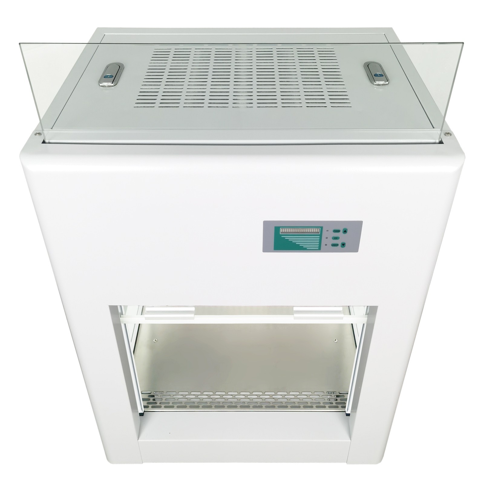 110V Mini Lab Purification Workbench Desktop Type Lab Fume Hood Fume Cupboard