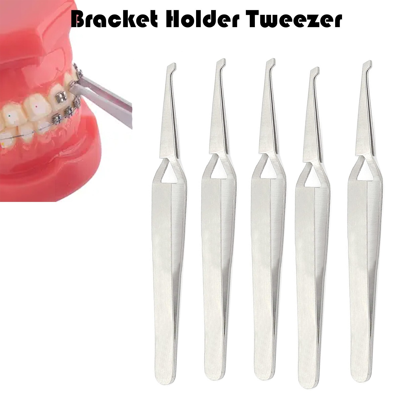 AAPRO 5 PC Dental Direct BondING Bracket Holder Fine Tip Positioning Tweezers