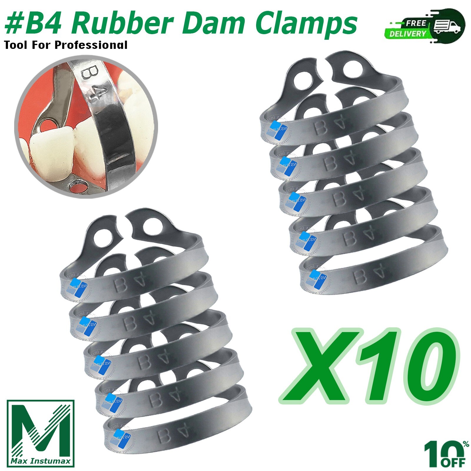 Dental Rubber Dam Clamps B4 Brinker Anterior Endodontic Surgical