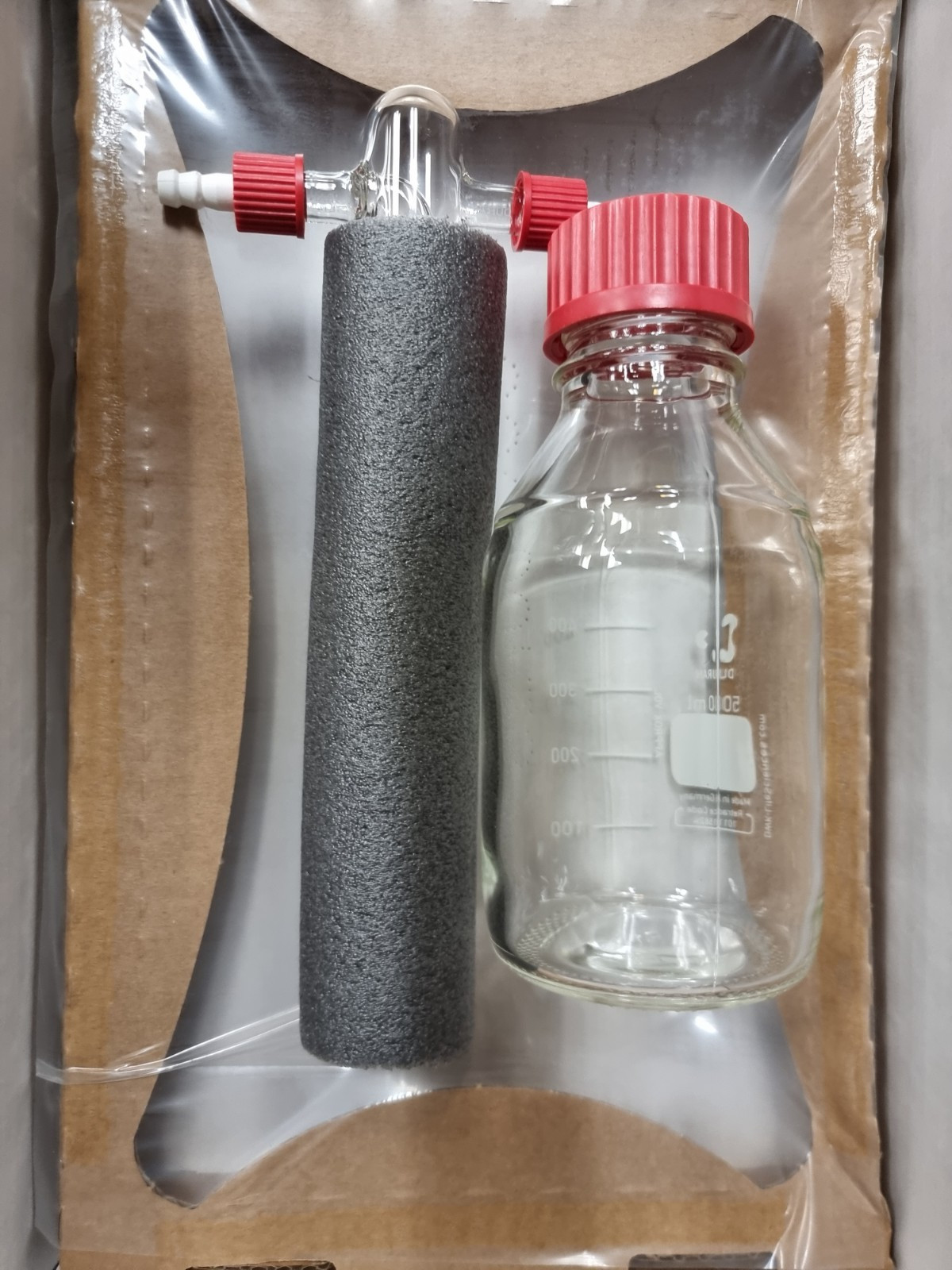 DURAN® Gas Washing Bottle, without filter disc, GL 45, 500 mL