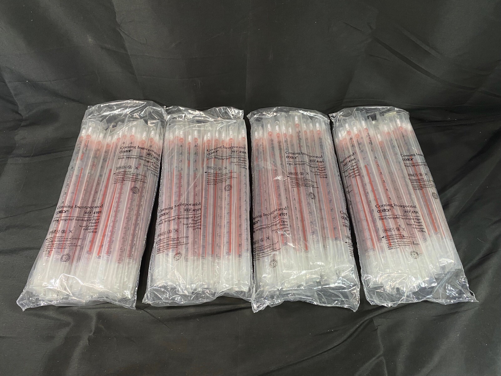 CORNING 10mL Disposable Polystyrene Sterile Serological Pipets #4101 (200/Case)