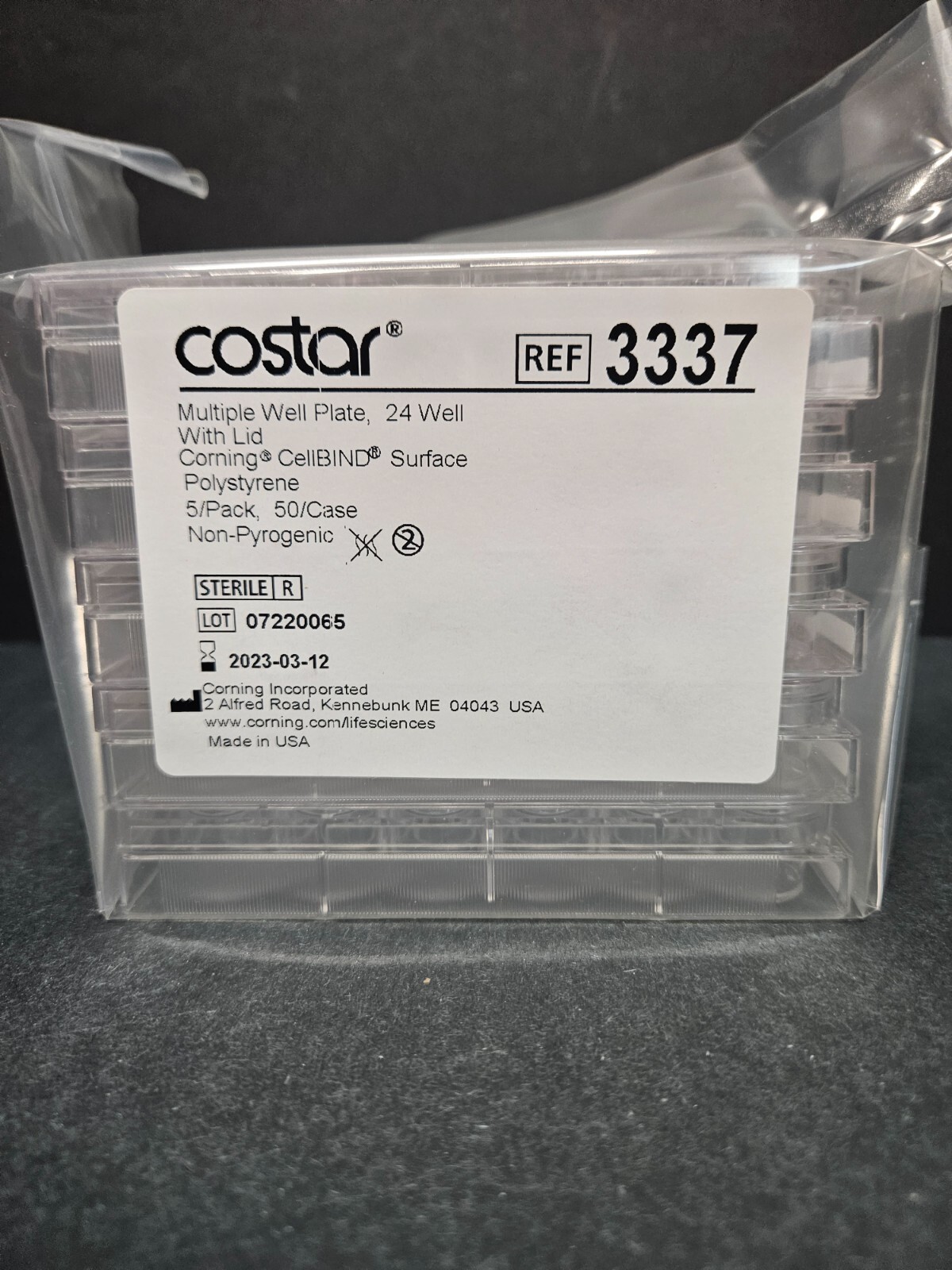 Corning Microplate with Lid CellBIND 24 Well 1.9 cm2 Growth Area 50 Plates