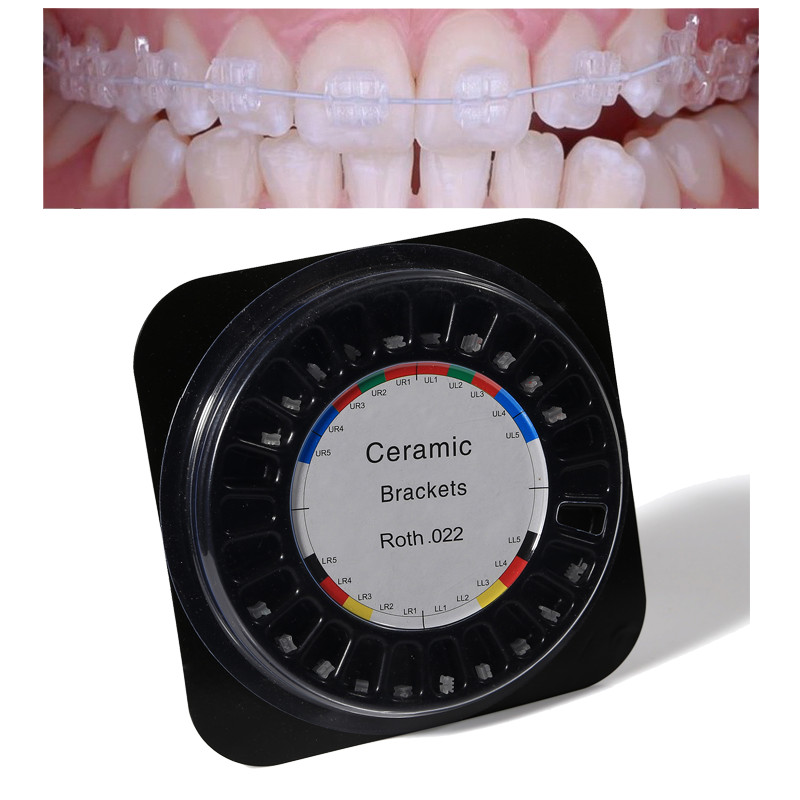 20pcs/Set Dental Orthodontic Ceramic Braces Brackets Roth 022 w/ 345 Hooks USA