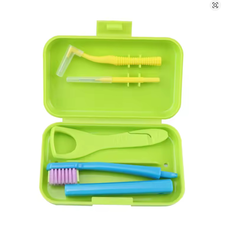Orthodontic Dental Cleaning Kit Portable Oral Care Set with Travel toothbrush