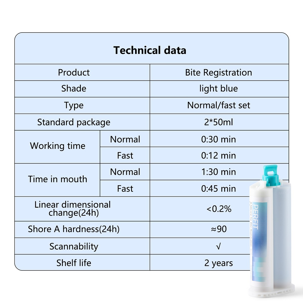 Dental Bite Registration Material Fast Set A-Silicone for Bite Registration