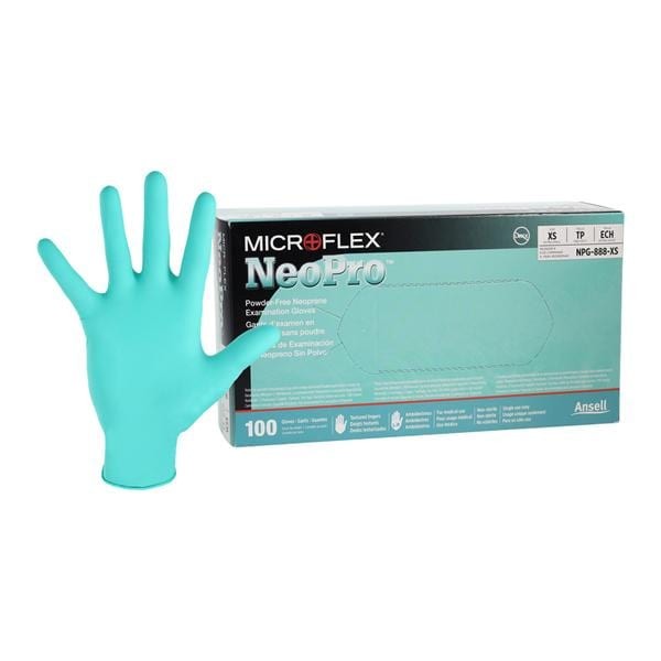 Microflex NPG-888-XS NeoPro Chloroprene Gloves Extra Small Green PF 100/Bx
