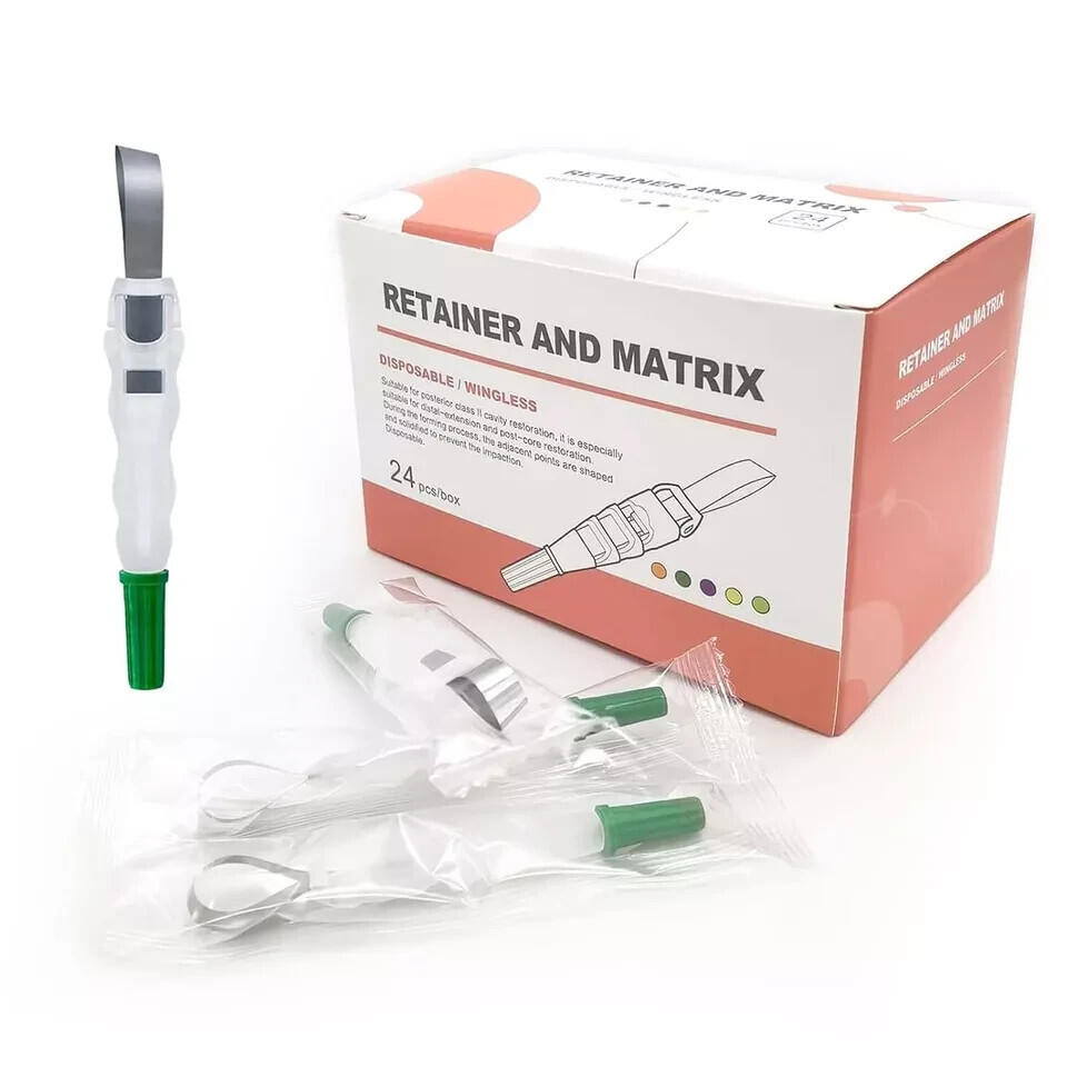 24Pcs/Box Dental Pro Matrix Bands Adjustable Pre Formed Retainer Matrix 4 Sizes