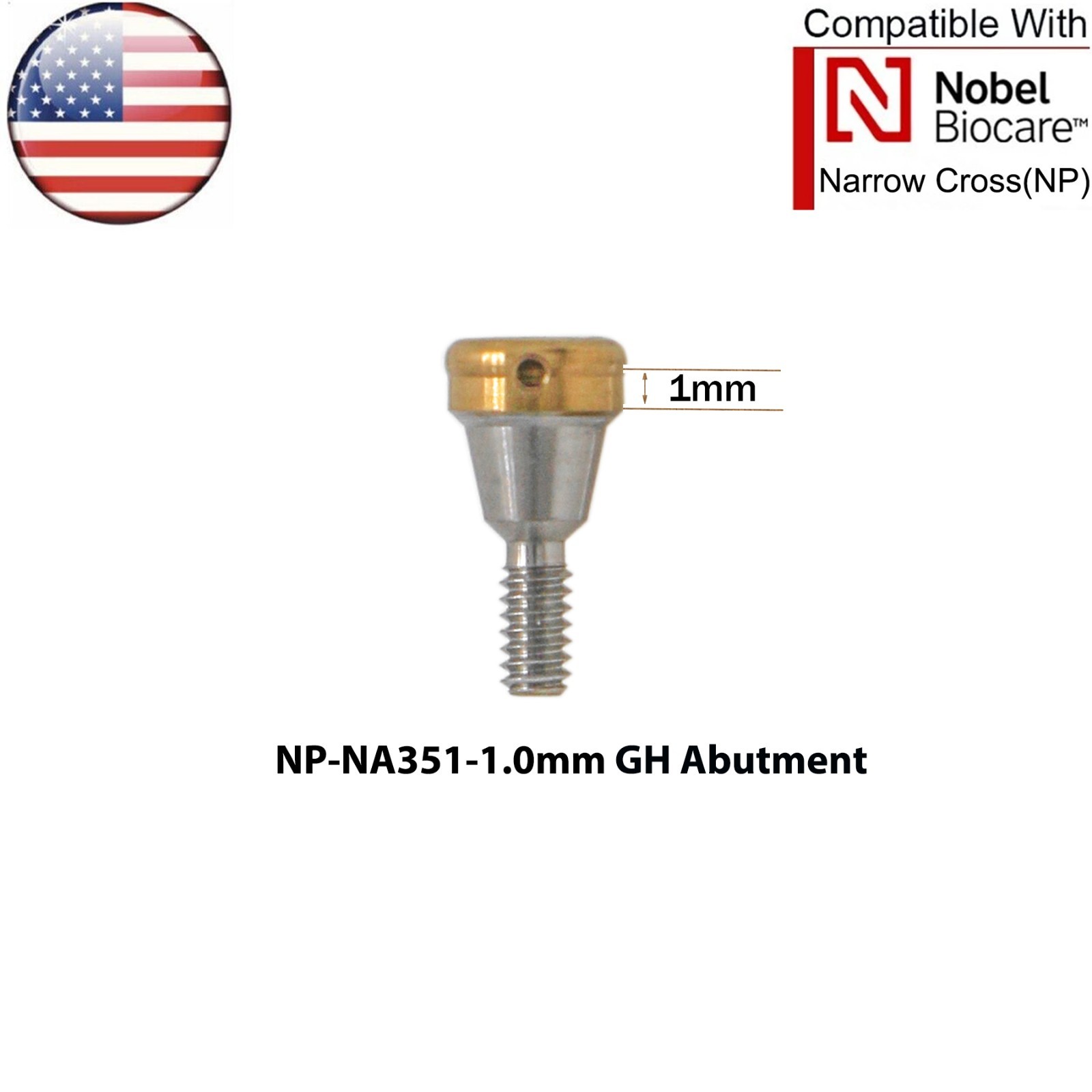 US Fit Nobel Biocare Locator Abutment NP/RP 1-5.0mm Overdenture Male Caps Insert