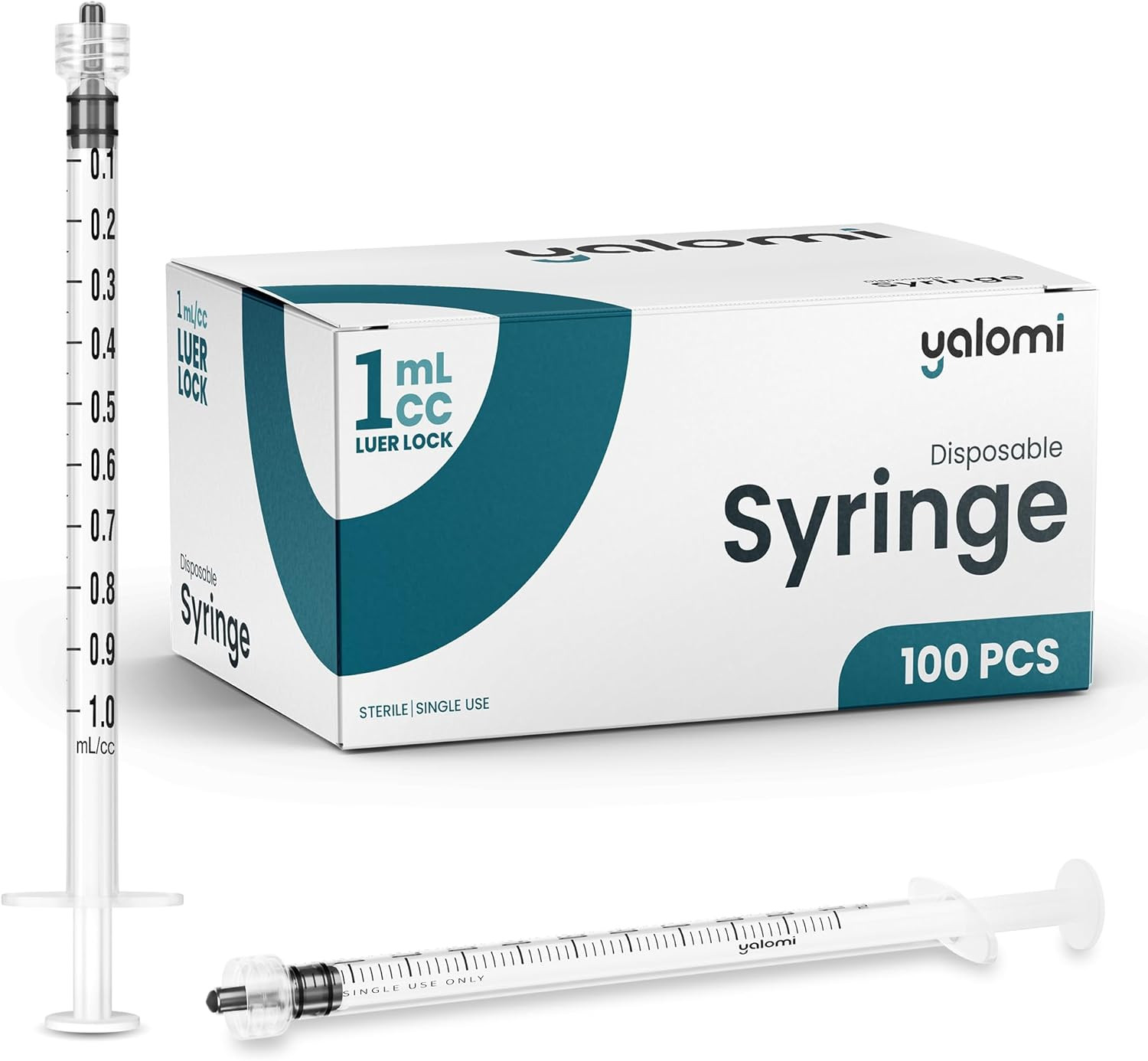 Jeringa Luer Lock 1mL sin Aguja Esteril Paquete 100 Uso Profesional Personal