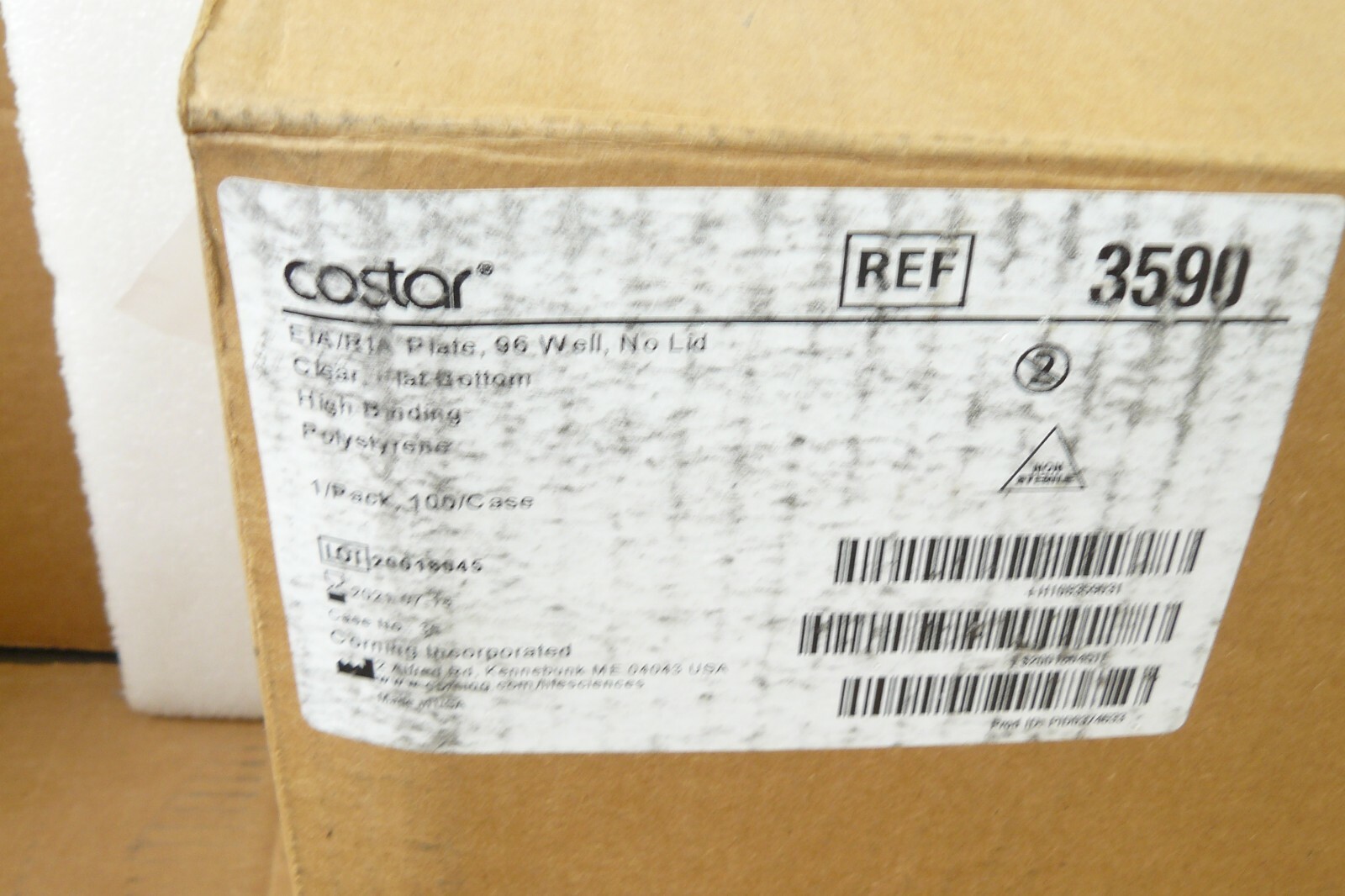 Corning 3590 96-well EIA/RIA Clear Flat Bottom Polystyrene High Bind Microplate