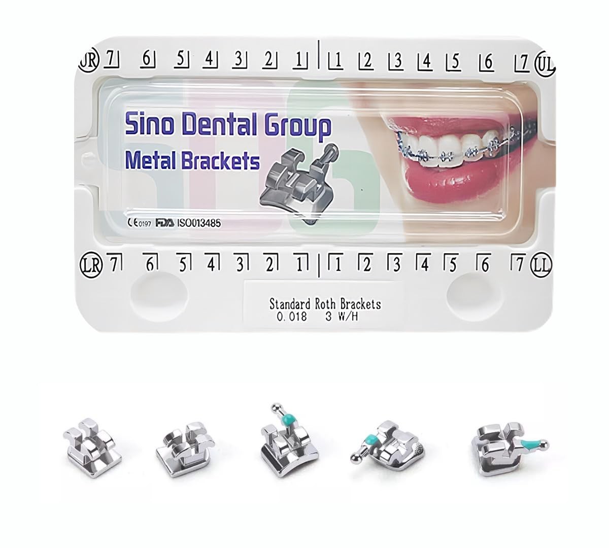 Braces Kit – 200pcs/Box Bondable Metal Brackets For Teeth 0.022 Slot With 3 H…