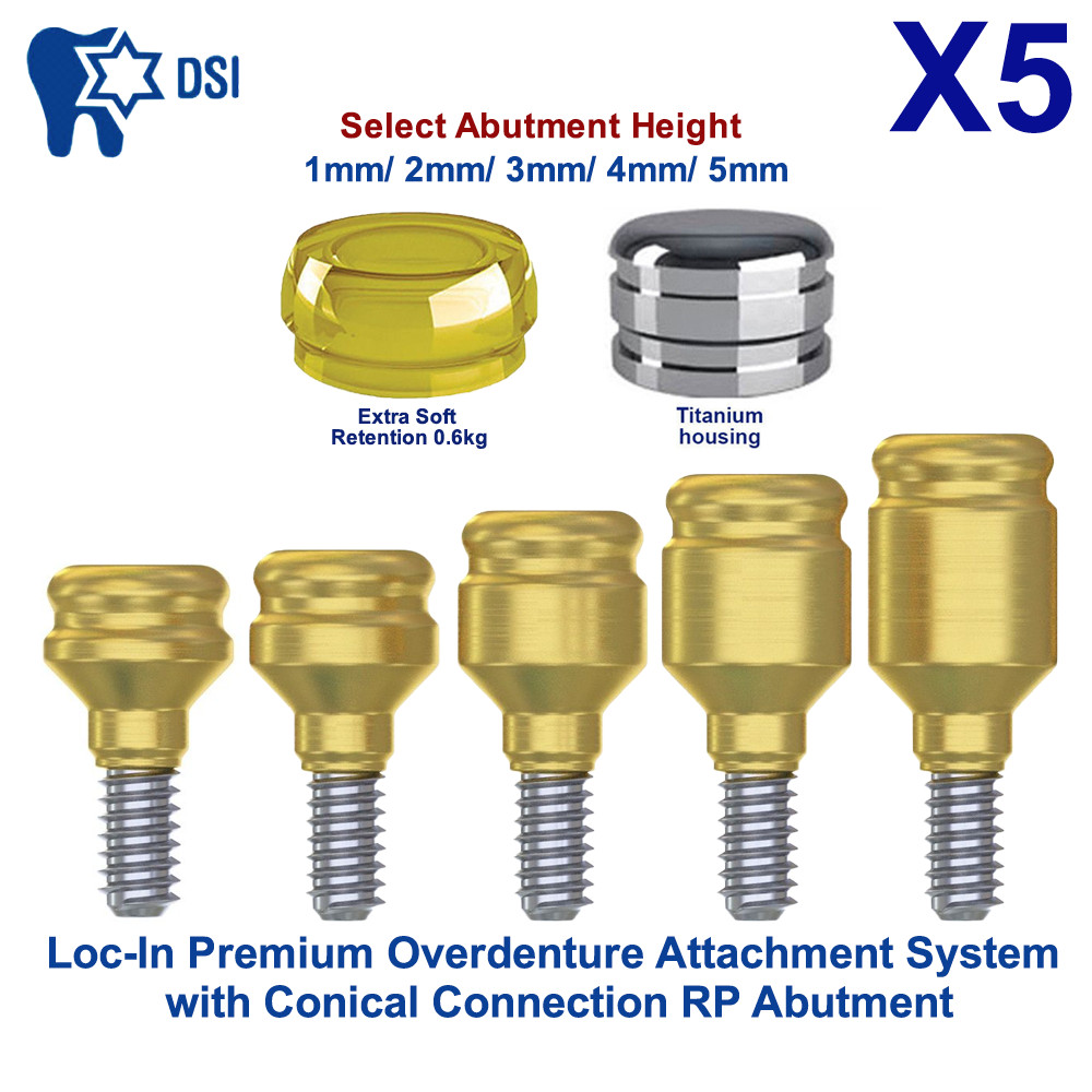 5 Set Adapter Head Straight Conical Loc-In Attachment RP Extra Soft Cap