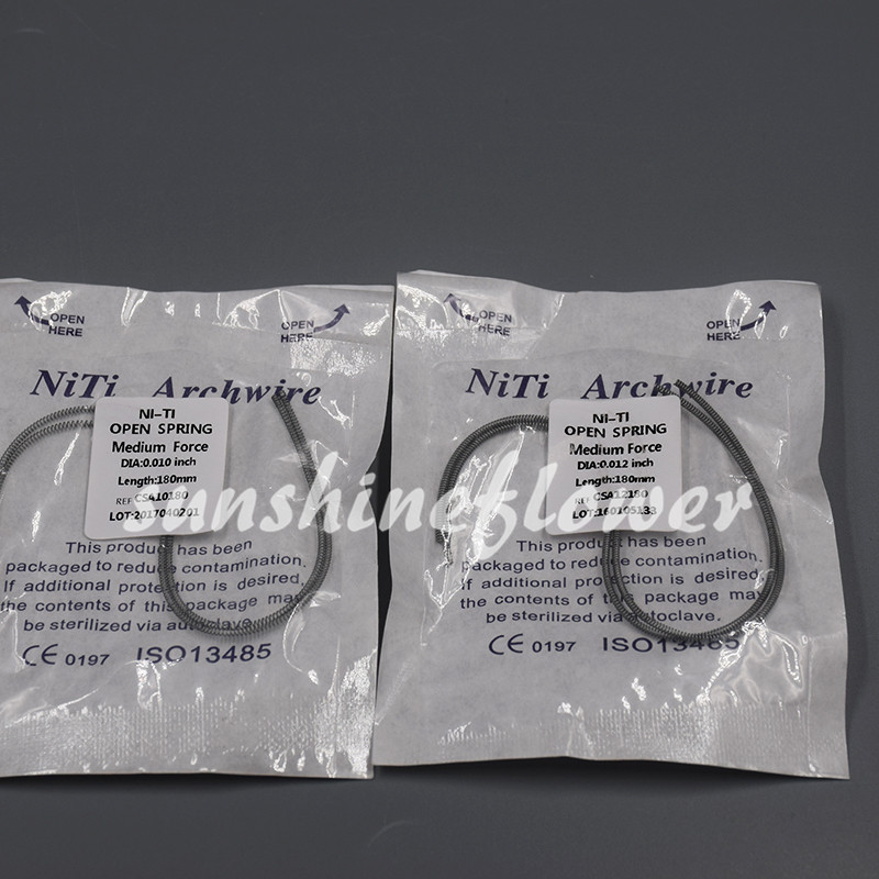 2 Pcs/Pack Dental Orthodontic Niti Open Coil Spring Medium Force 0.012*180mm