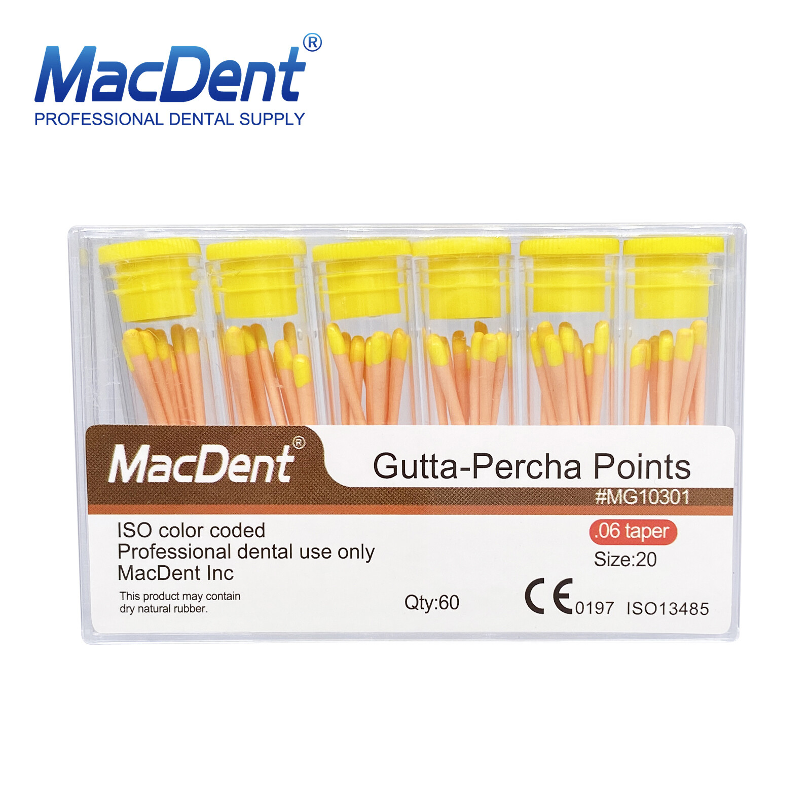 60/120pcs Dental Gutta Percha Points Taper 0.02/0.04/0.06 15-40 45-80 ALL Sizes