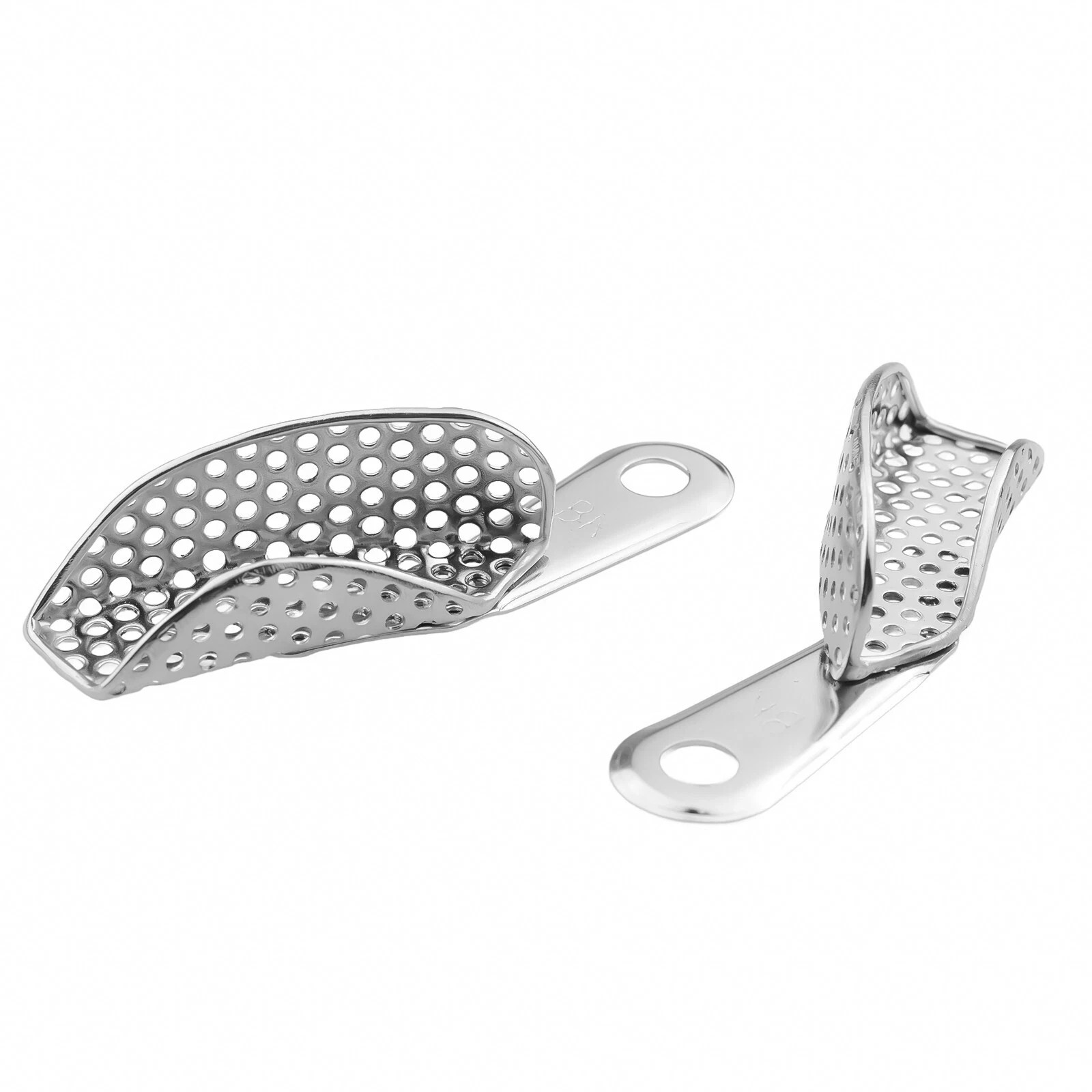 Dental Stainless Steel Metal Impression Trays Partial Set Perforated Quadrant