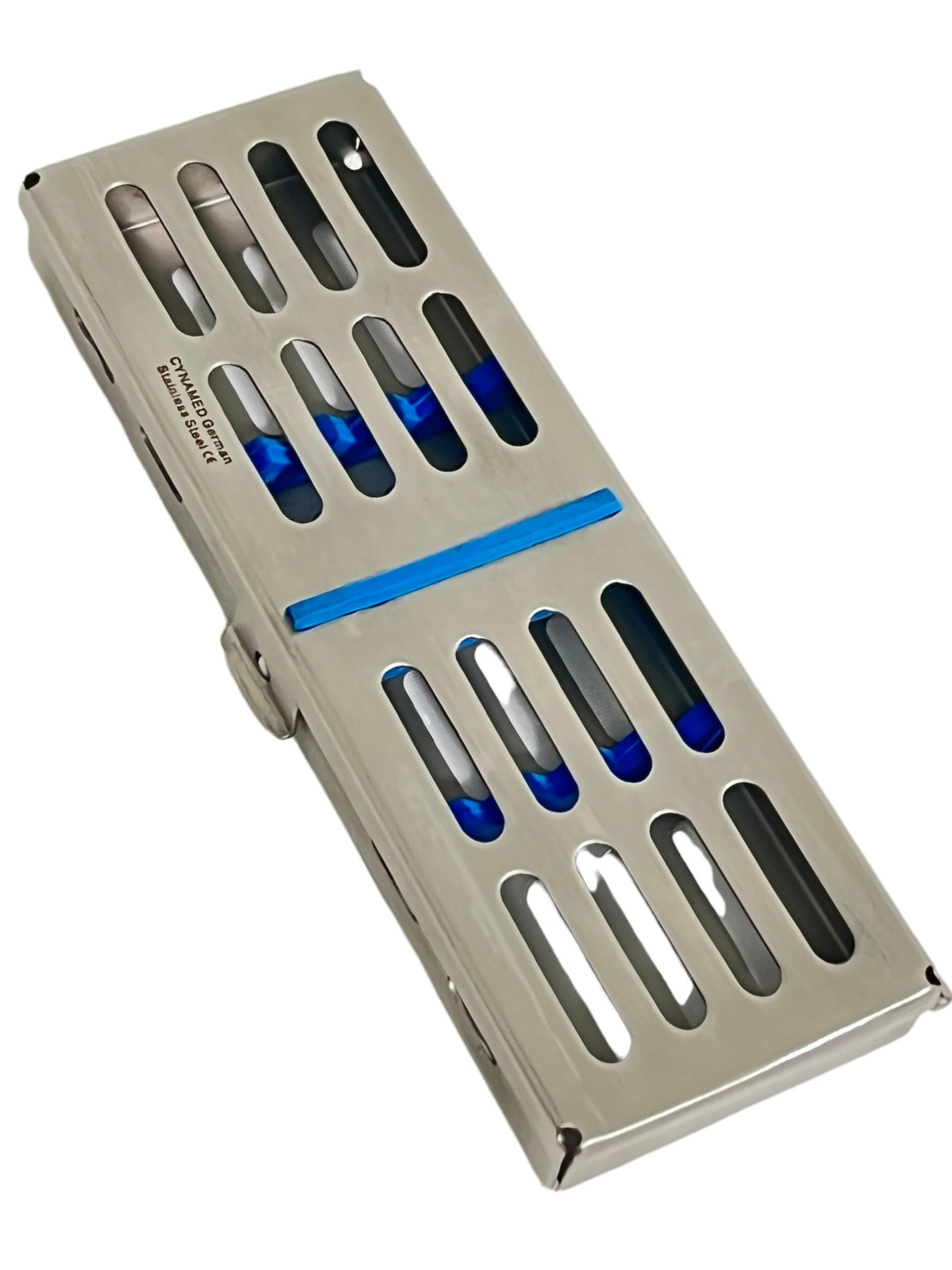 3 Pack – Sterilization Cassettes with Colored Silicone Inserts 7×2.5×0.75 Inches