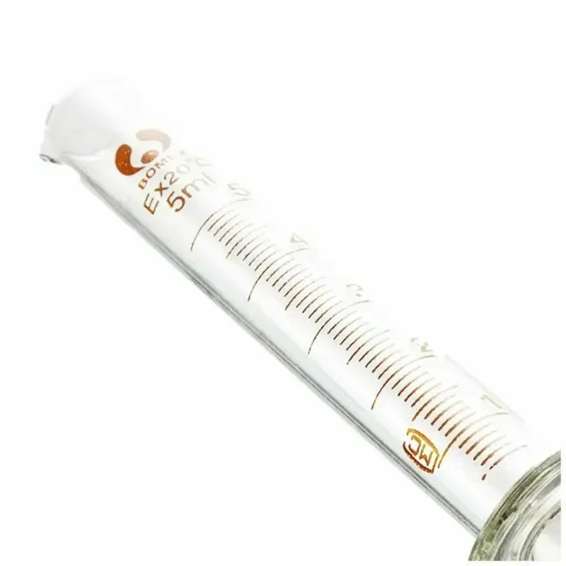 Lab Measuring Cylinder Set 5ml 10ml 25ml 50ml 100ml 200ml 500ml, Thick Glass Gra