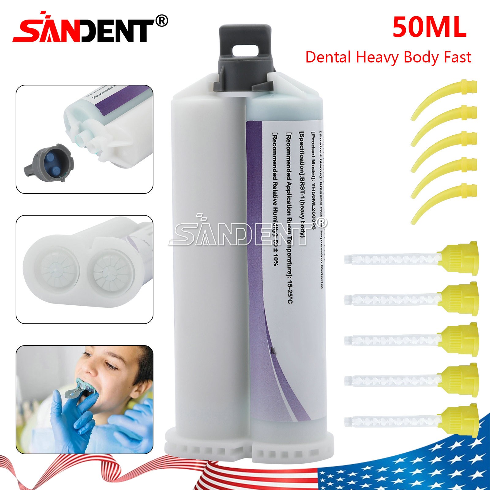 2 x Heavy Body Fast Rapid Set Impression Material, 50mL Cartridges VPS PVS